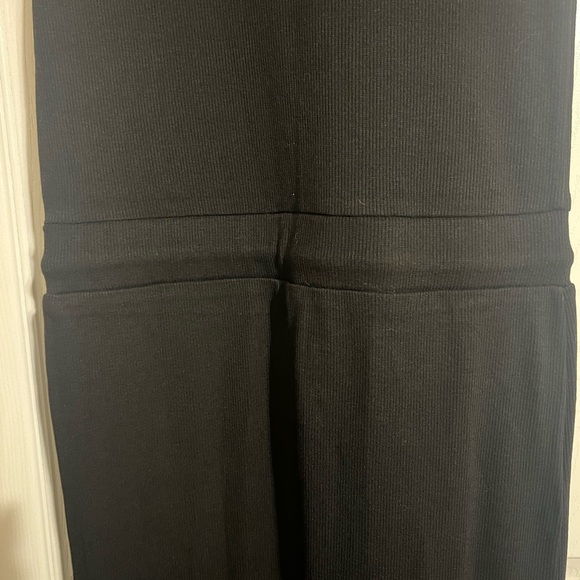 Olivaceous ribbed black jumpsuit with drawstring waist side L NWOT - Picture 4 of 5